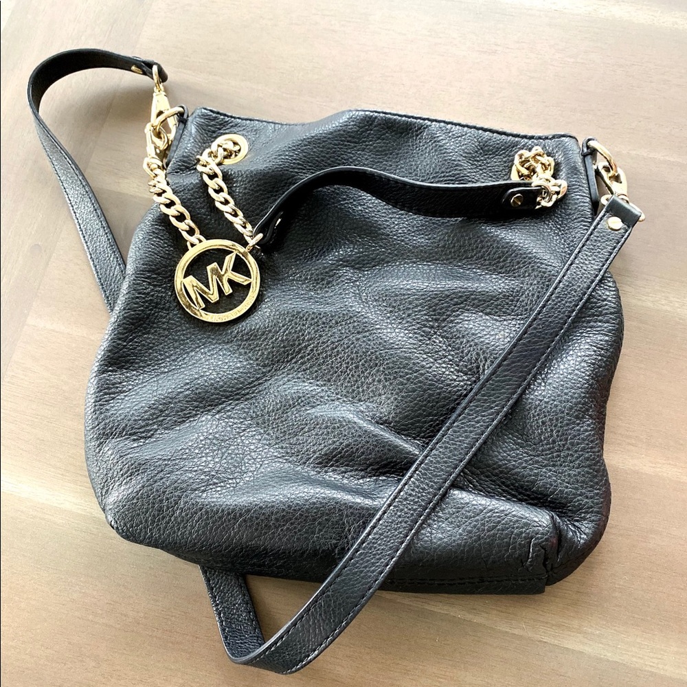 Michael Kors Cross Body Black + Gold